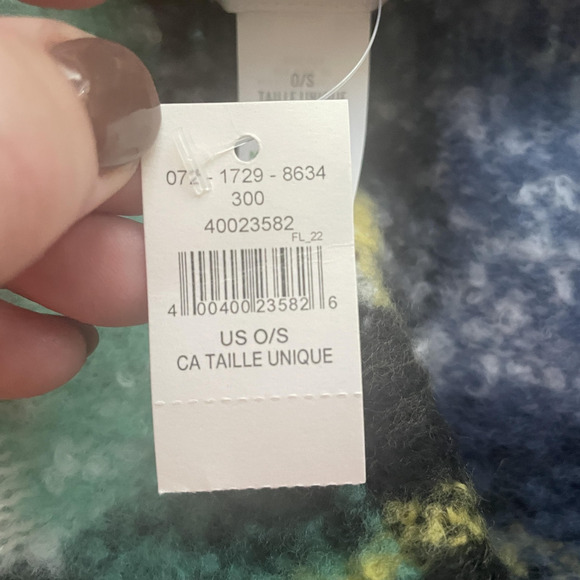 Aerie Blanket Scarf Adult One Size Teal Blue Plaid Brushed Fuzzy Soft Wrap Shawl - Picture 4 of 10